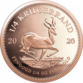 1/4 oz Krugerrand, South Africa, 2020 Fine Gold Reverse