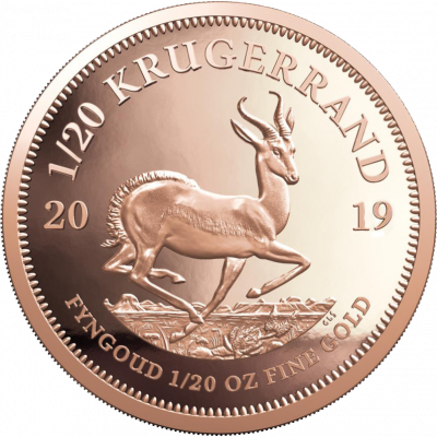 1/20 Krugerrand, South Africa, 2019 Gold Reverse