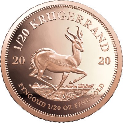 1/20 Krugerrand, South Africa, 2020 Gold Reverse