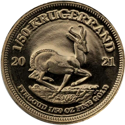 1/50 Krugerrand, South Africa, 2021 Gold Reverse