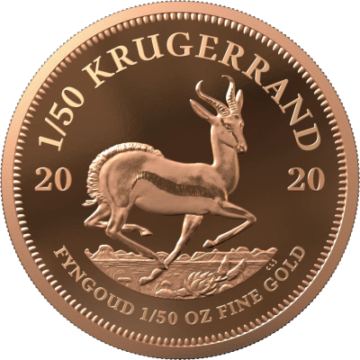 1/50 Krugerrand, South Africa, 2020 Gold Reverse