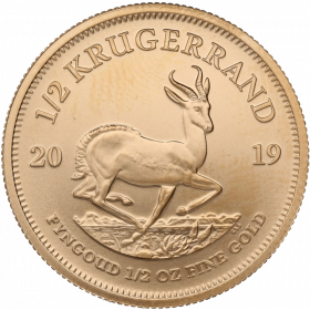 1/2 Krugerrand, South Africa, 2019 Gold Reverse