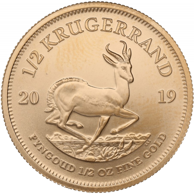 1/2 Krugerrand, South Africa, 2019 Gold Reverse