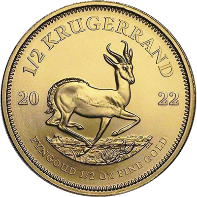 1/2 Krugerrand, South Africa, 2022 Gold Reverse