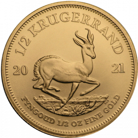 1/2 Krugerrand, South Africa, 2021 Gold Reverse