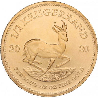 1/2 Krugerrand, South Africa, 2020 Gold Reverse