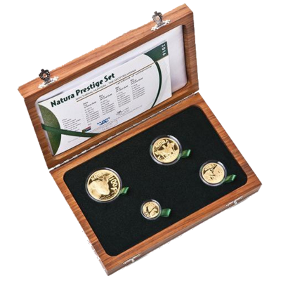 Natura - 2016 The Spotted Hyena Prestige Set (4 coin set, 24 ct gold) Box