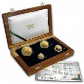 Natura - 2015 The Black-Backed Jackal, Prestige Set (4 coin set, 24 ct gold) Box