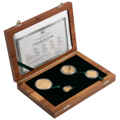 Natura - 2000 The Sable, Prestige Set (4 coin set, 24 ct gold) Box