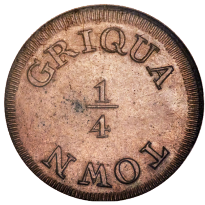 Griqua Quarter Penny, (1815-16) No date, Copper - Reverse