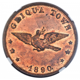 One Penny, Griqua, 1890, Bronze - Reverse