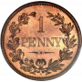 Penny, Orange Free State Patterns, 1888, Bronze - Plain Shield - reverse