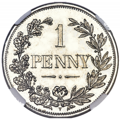 Penny, Orange Free State Patterns, 1888, Silver - Plain Shield Reverse