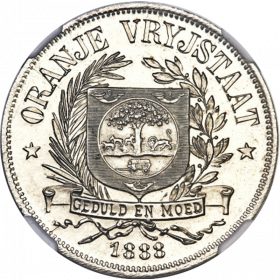 Penny, Orange Free State Patterns, 1888, Silver - Plain Shield Obverse