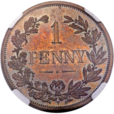 Penny, Orange Free State Patterns, 1888, Bronze - Elegant Shield Reverse