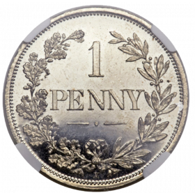 One Penny, Cape of Good Hope, 1889, Copper-Nickle - Long Horn Obverse