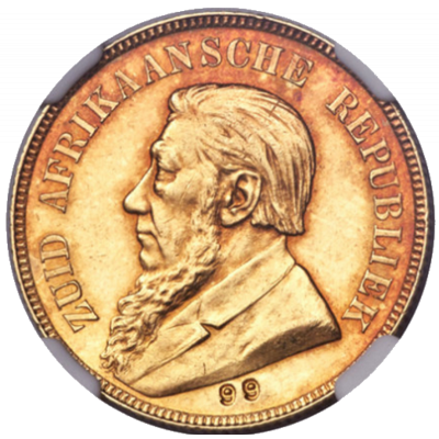 Pond, Zuid-Afrikaansche Republiek, 1898/99, Gold - Overstamped '99' Obverse