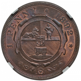 Penny, Zuid-Afrikaansche Republiek, 1892, Bronze Reverse