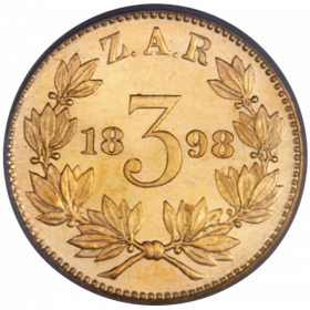 Threepence, Zuid-Afrikaansche Republiek, 1898, Gold Reverse