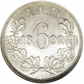Sixpence, Zuid-Afrikaansche Republiek, 1892, Silver Reverse