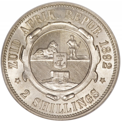 Two Shillings, Zuid-Afrikaansche Republiek, 1892, Silver Reverse