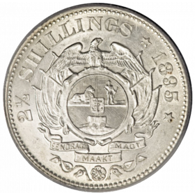 Two and Half Shillings,  Zuid-Afrikaansche Republiek, 1895, Silver Reverse
