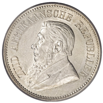 Two and Half Shillings,  Zuid-Afrikaansche Republiek, 1892, Silver Obverse
