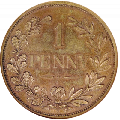 1P, 1 Penny, Zuid-Afrikaansche Republiek, 1890, Bronze - Pattern Reverse