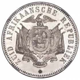 Five Shillings, Zuid-Afrikaansche Republiek, 1874, Aluminium - reverse