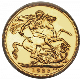 Pound, South Africa, 1923, Gold - Reverse