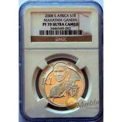 1 Rand, South Africa, Protea 2008, Graded