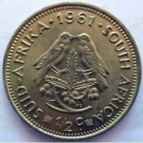 ½ Cent, South Africa, 1961