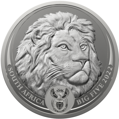 1oz South Africa, Big Five II Lion, 2022, Silver Obverse