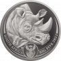 1oz R20, South Africa, 2022, Platinum, Big 5 II - Rhino obverse
