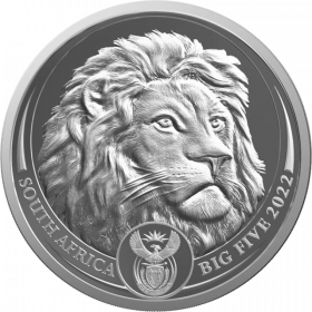 1oz R20, South Africa, 2022, Platinum, Big 5 II - Lion obverse