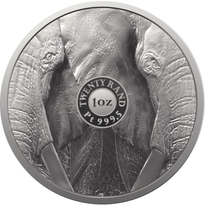1oz R20, South Africa, 2021, Platinum, Big 5 - Elephant Reverse