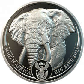 1oz R20, South Africa, 2020, Platinum, Big 5 - Elephant Obverse