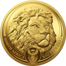 1/4 oz, South Africa, 2022, Gold, Big Five II - Lion Obverse