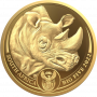 1/4 oz, South Africa, 2022, Gold, Big Five II - Rhino