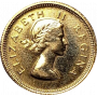 Ten Shillings, South Africa, 1957, Gold obverse