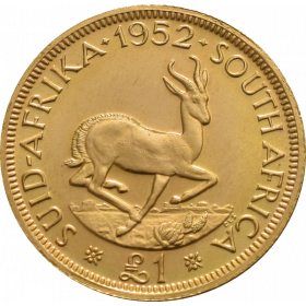 Pound, South Africa, 1952, Gold Reverse