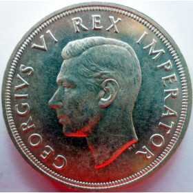 Five Shillings, South Africa, 1947, Silver Obverse