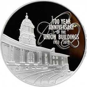 R2, South Africa, 2013, Silver, Union Buildings Reverse