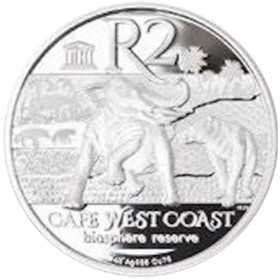 R2, South Africa, 2016, Silver, UNESCO West Coast Biosphere - Fossil reverse