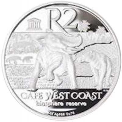 R2, South Africa, 2016, Silver, UNESCO West Coast Biosphere - Fossil reverse