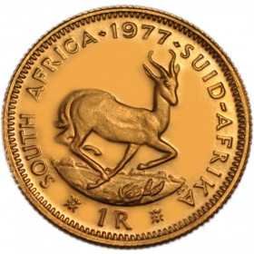 R1, South Africa, 1977, Gold Reverse