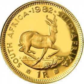 R1, South Africa, 1982, Gold Reverse