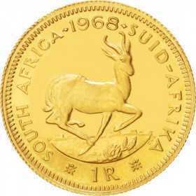 R1, South Africa, 1968, Gold Reverse
