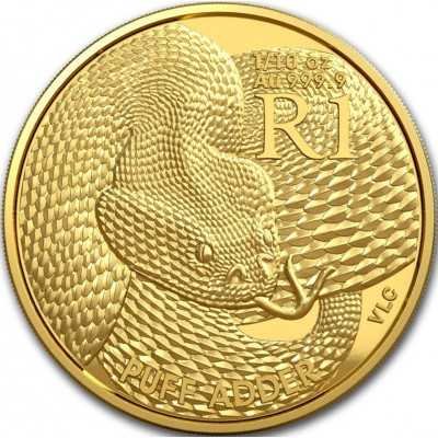 R1, South Africa, 2017, Gold - Puff Adder Reverse