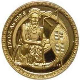 R1, South Africa, 1999, Gold - The Zulu Nation reverse